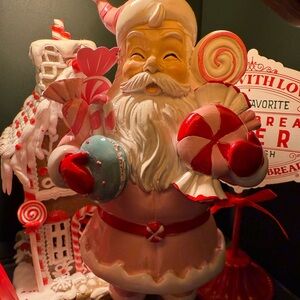 NWT Peppermint Square Sweet Treats Santa Claus Holiday - Pink, Red and White